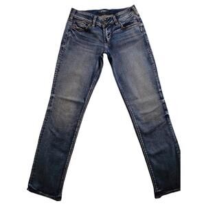 Jean Silver Jeans Suki Straight 27x30 Bleu Femme / Blue Straight Leg Jeans 27x30